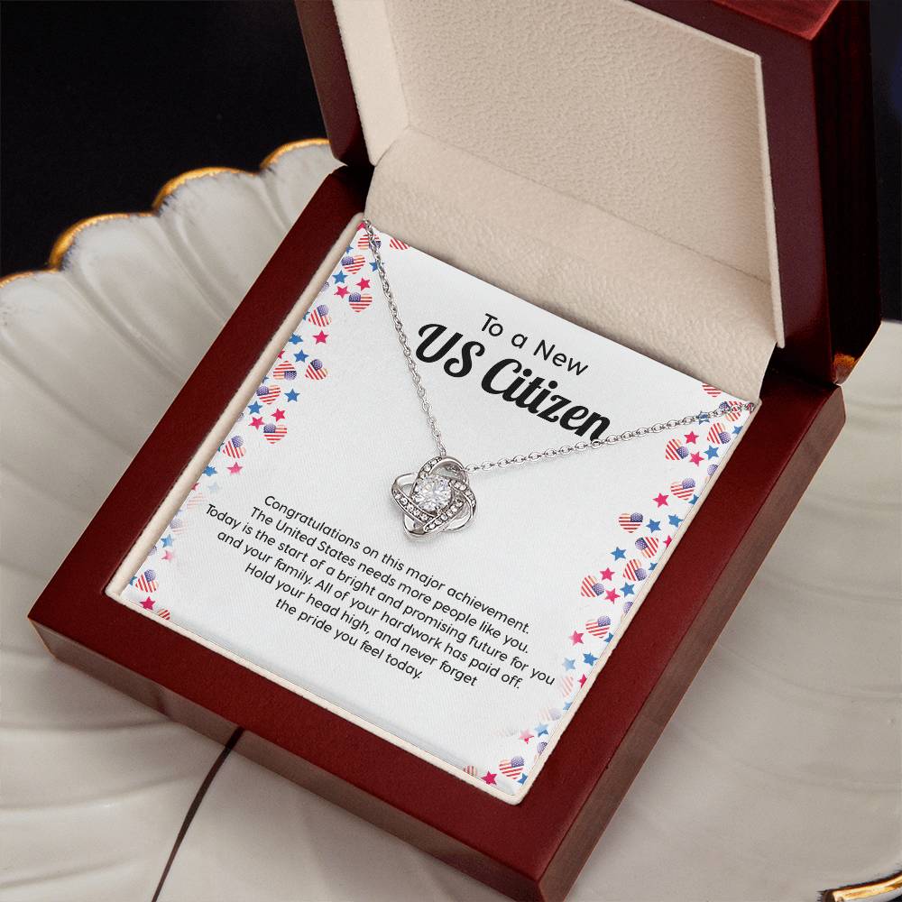 New US Citizen Gift – Necklace with Message Card