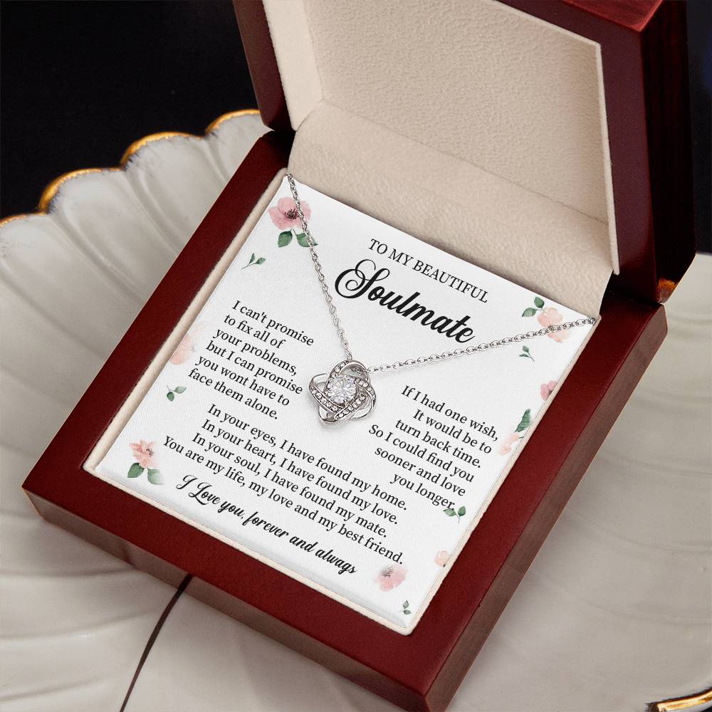 Soulmate Necklace Gift for Her with Message Card