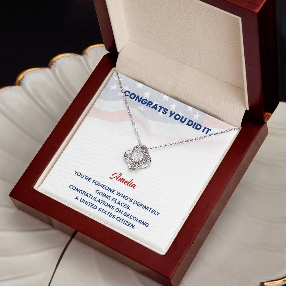 Congrats Necklace For New U.s. Citizen Amelia Necklace For New U.s. Citizen Proud U.s. Citizen Jewelry Necklace For Official U.s. Citizen Gift For U.s. Citizenship Celebration Necklace With Message For U.s. Citizen Necklace For Naturalization Ceremony