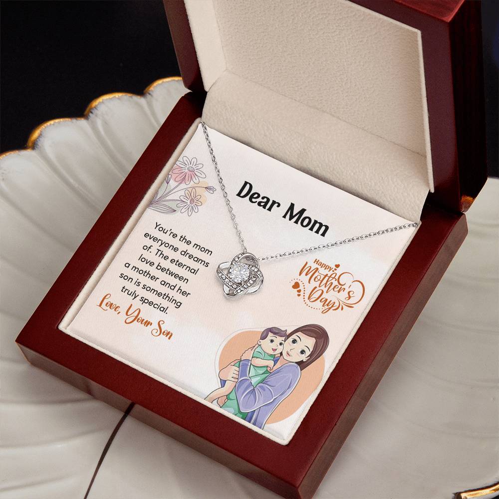 Dear Mom, Heartfelt Necklace For Love Loving Jewelry For Mother's Day Sentimental Necklace For Connection Loving Pendant For A Mother-son Bond Special Pendant Special Necklace Thoughtful Necklace For Love