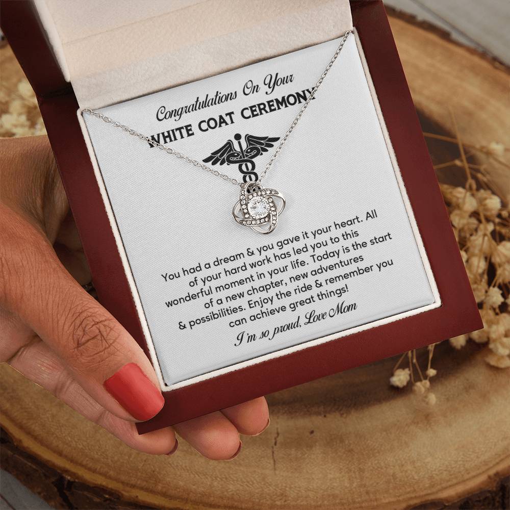 Congratulations On Your White Coat Ceremony Necklace White Coat Ceremony Necklace Gift Congratulations White Coat Ceremony Jewelry White Coat Graduation Necklace Gift New Adventures Necklace Gift  Proud Of You Mom Gift Necklace