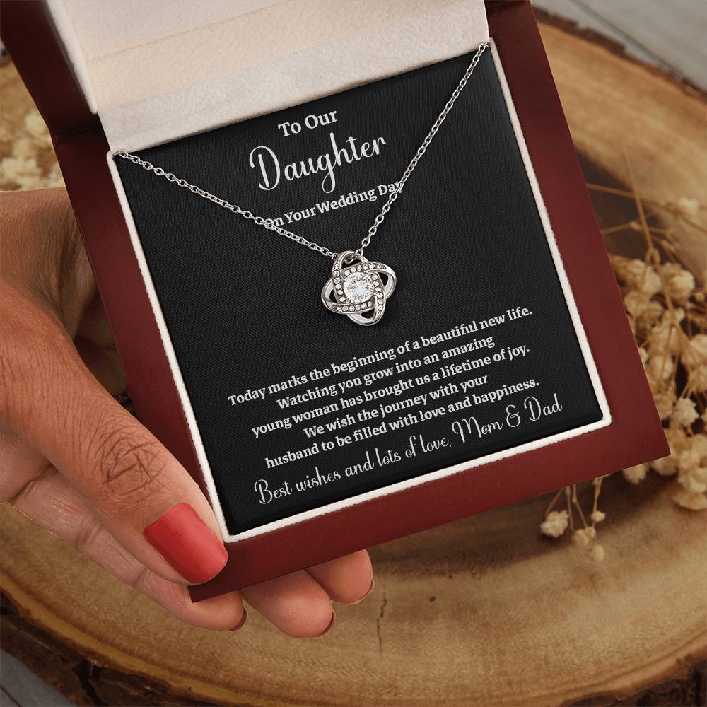 To Our Daughter On Your Wedding Day Heartfelt Wishes For A Beautiful New Life Gift From Your Mom And Dad Wedding Day Gift For Daughter New Life Celebration Jewelry Mother And Father Wedding Message Daughter's Wedding Day Jewelry Joyful Wedding Day Gift