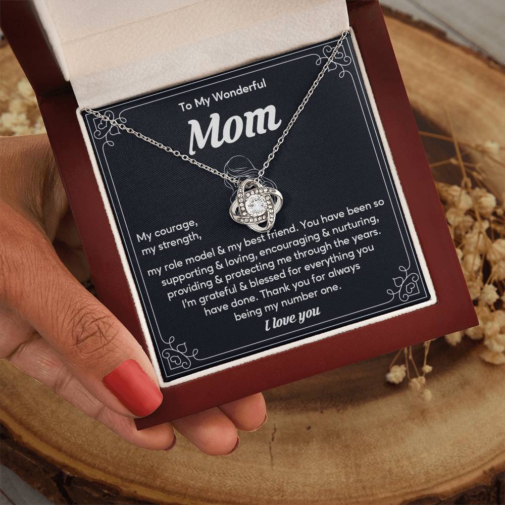 To My Wonderful Mom, Wonderful Mom Pendant Heartfelt Necklace For Her Sweet Pendant Thank You Gift For Support To My Best Friend Mom Jewelry Special Pendant For A Supportive Mom Sentimental Jewelry Thoughtful Necklace