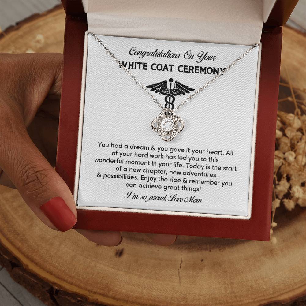 Congratulations On Your White Coat Ceremony Necklace White Coat Ceremony Necklace Gift Congratulations White Coat Ceremony Jewelry White Coat Graduation Necklace Gift New Adventures Necklace Gift  Proud Of You Mom Gift Necklace