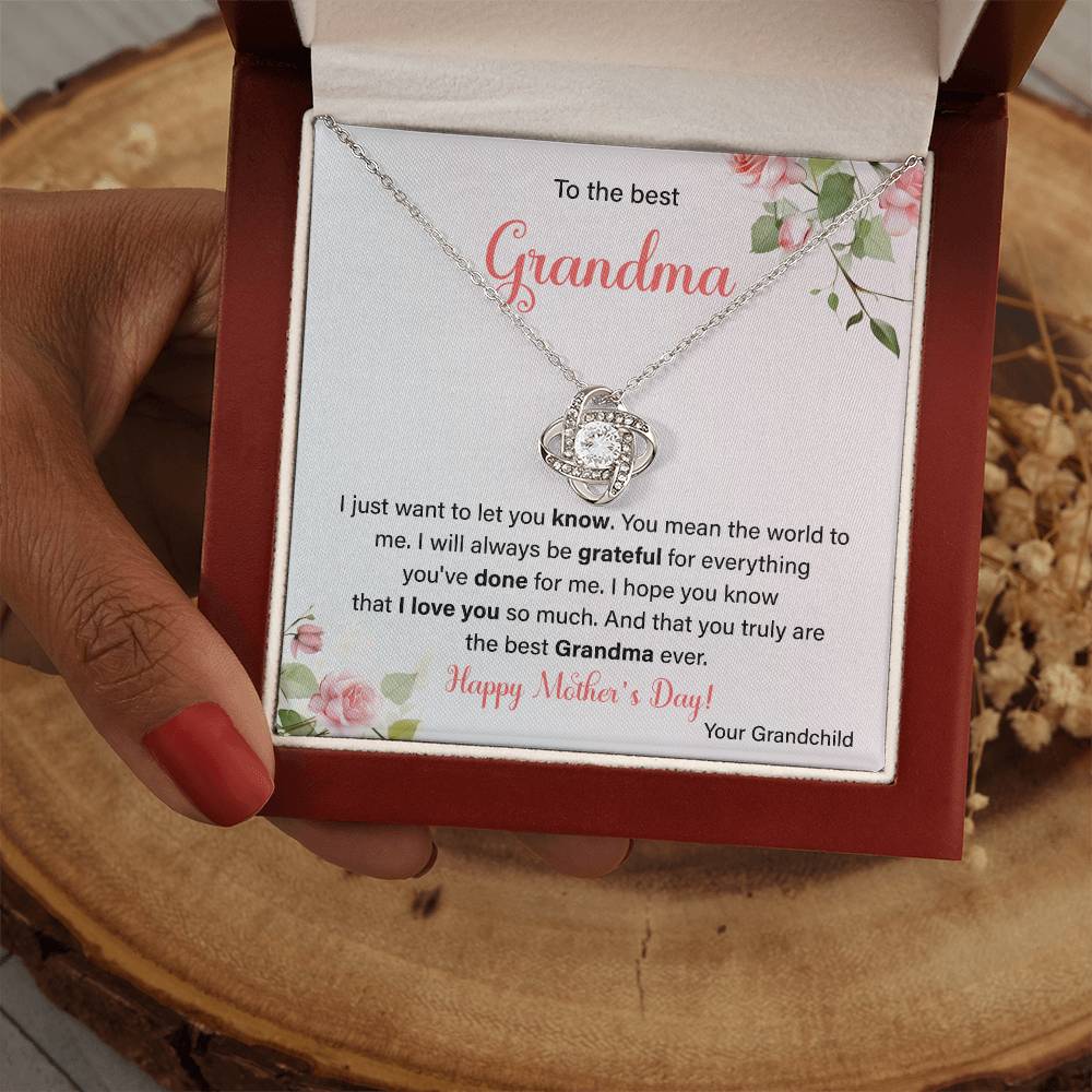 To The Best Grandma Grandmother Appreciation Necklace Love From Grandchild Gift Happy Mother’s Day For Her Sentimental Grandma Necklace Heartfelt Message For Old Lady Thank You Gift Gift For Special Person