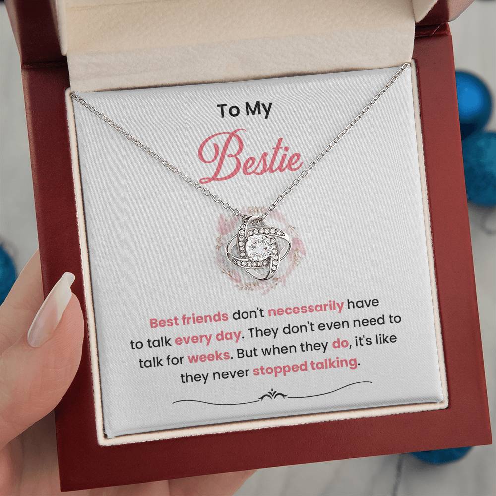 Bestie Necklace Gift with Strong Bond Message Card