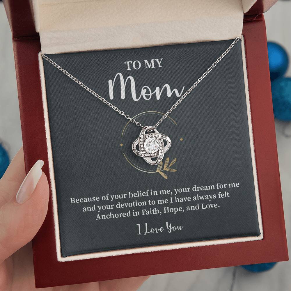 Mom Necklace Gift from Daughter Faith and Love Box