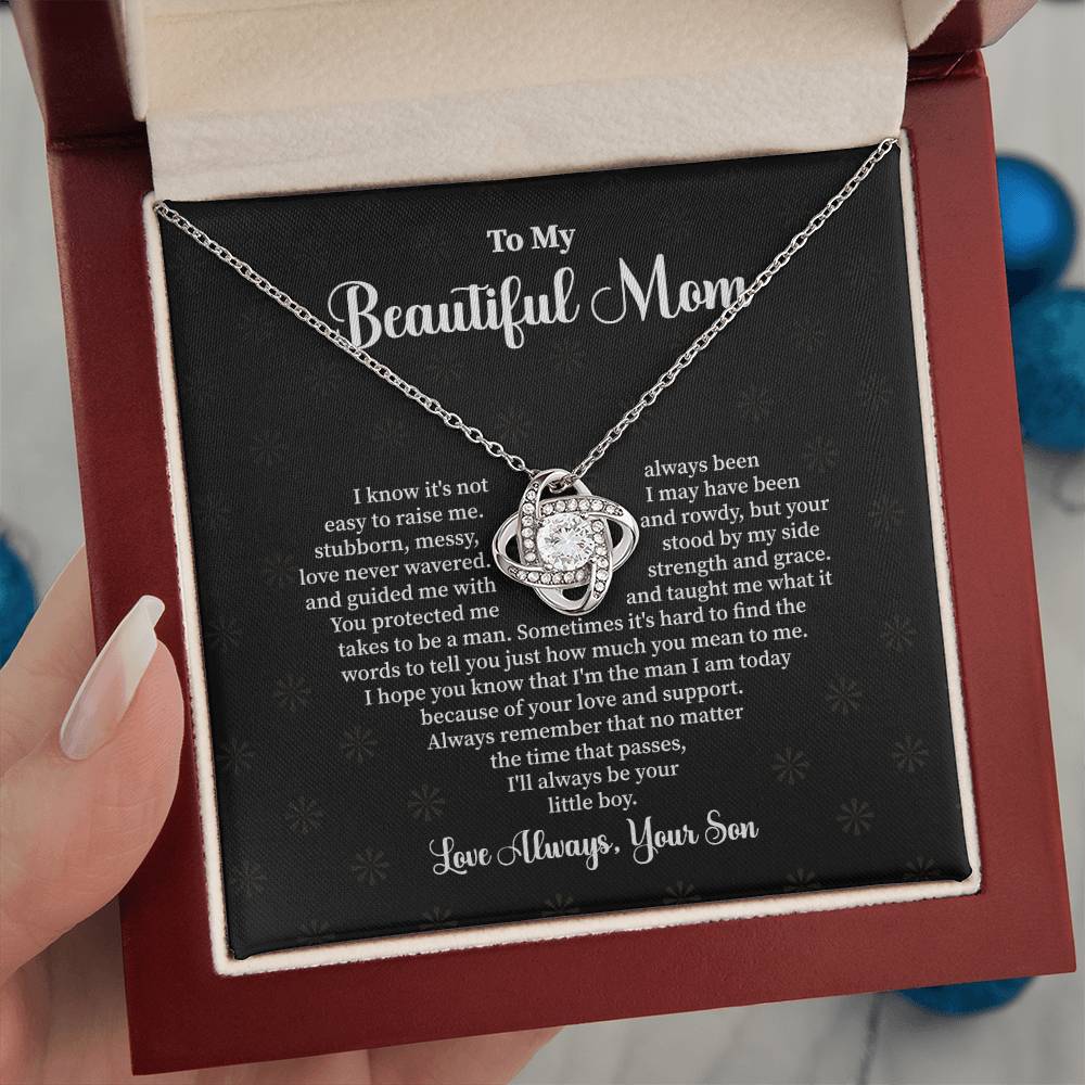 Mother Necklace from Son – with Gift Box & Message Card