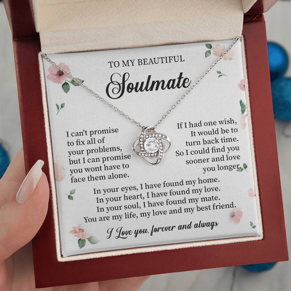 Soulmate Necklace Gift for Her with Message Card