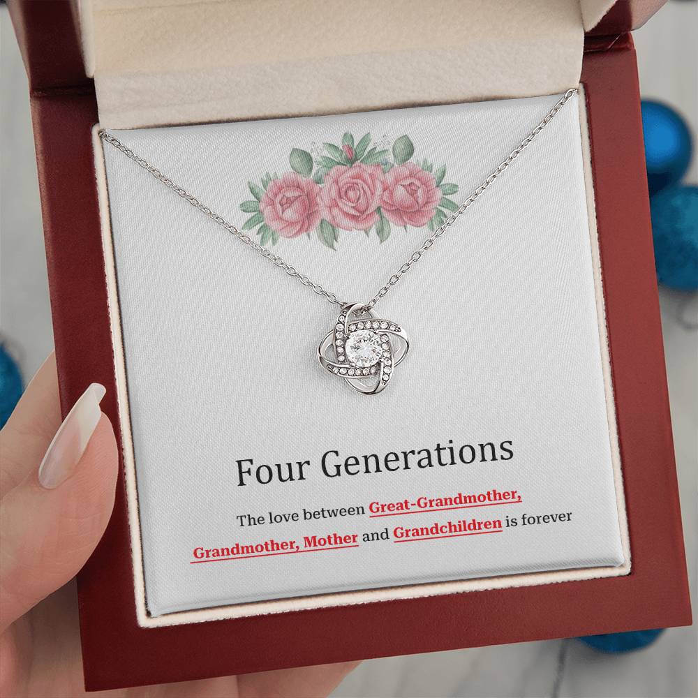 To Our Four Generations Four Generations Necklace Gift Great-grandmother Necklace Grandmother Necklace Mother Necklace Heartfelt Gift For Family Sentimental Jewelry For Generations Jewelry Gift For Great-grandmother Jewelry Gift For Mother