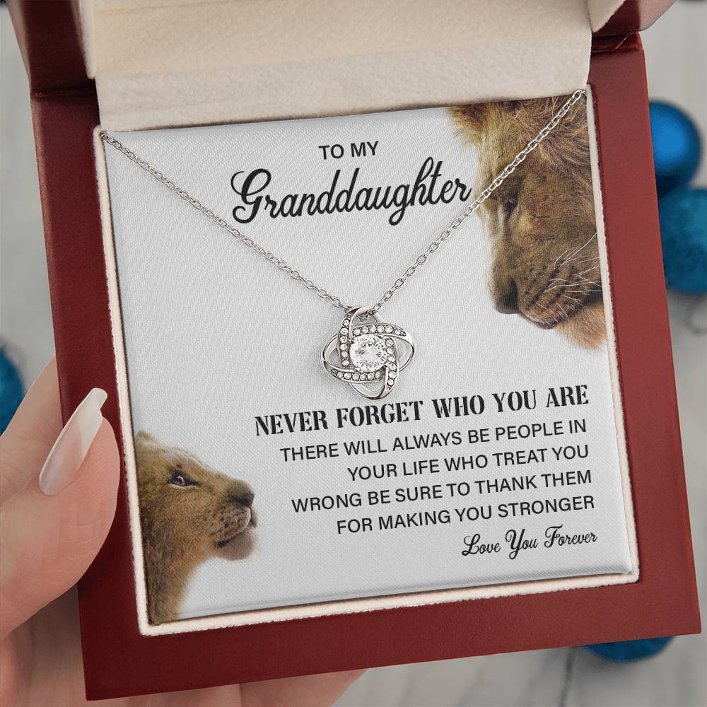 Granddaughter Necklace Gift with Lion Message Card
