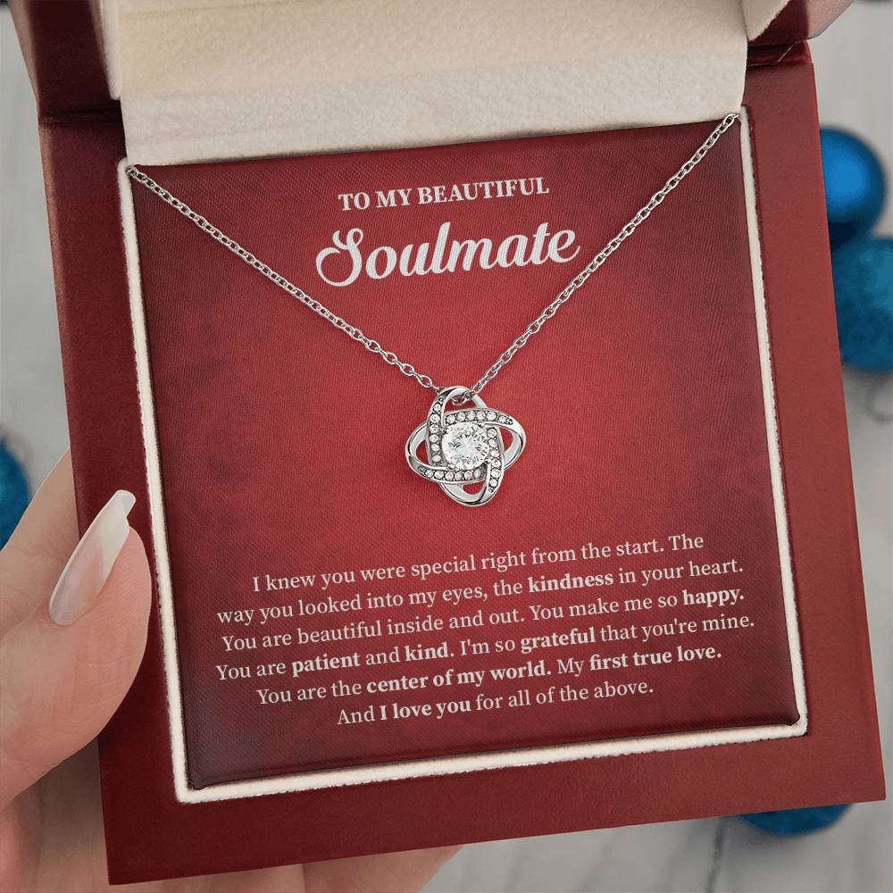 Soulmate Necklace Gift for Her with Message Card
