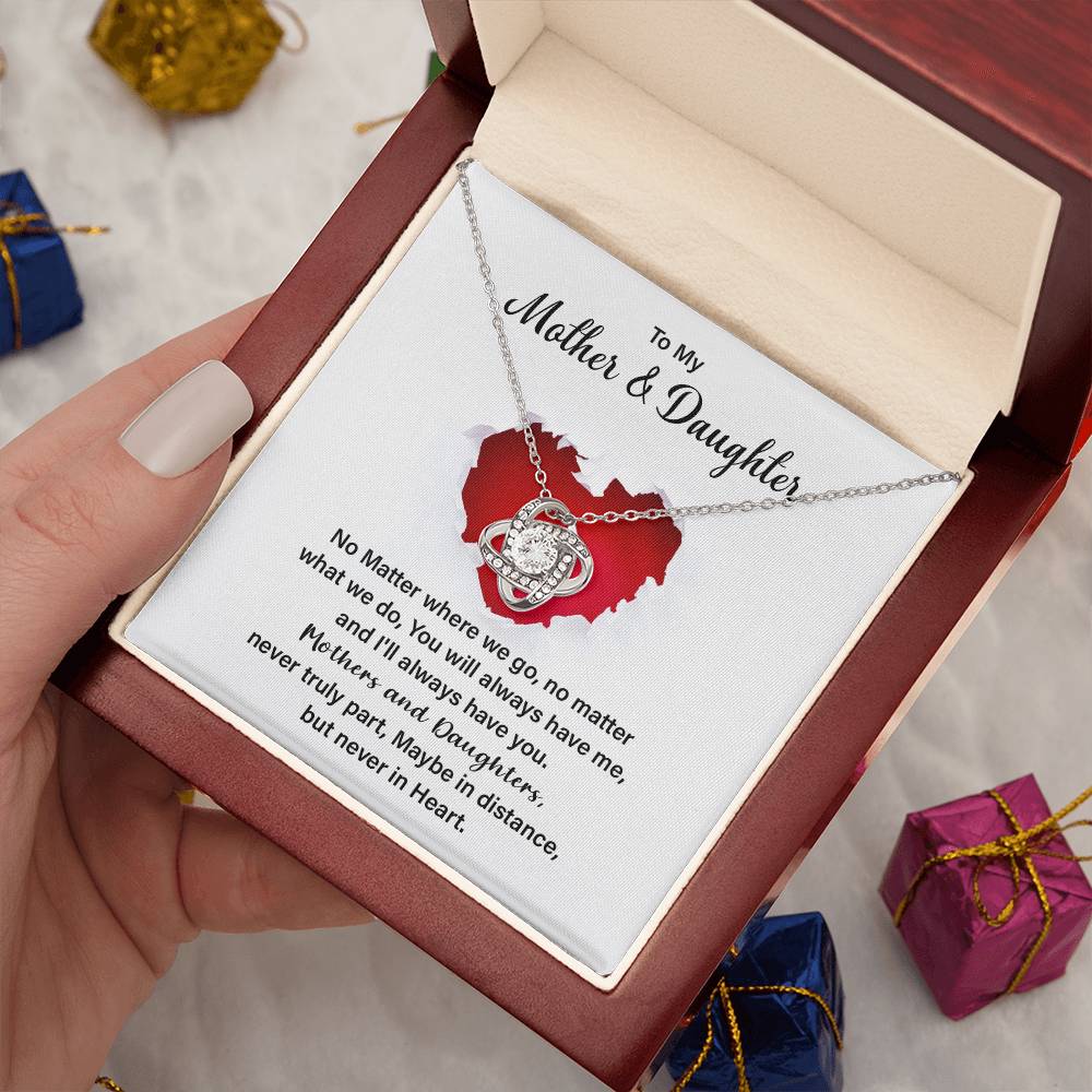 Mother and Daughter Necklace Gift – with Gift Box