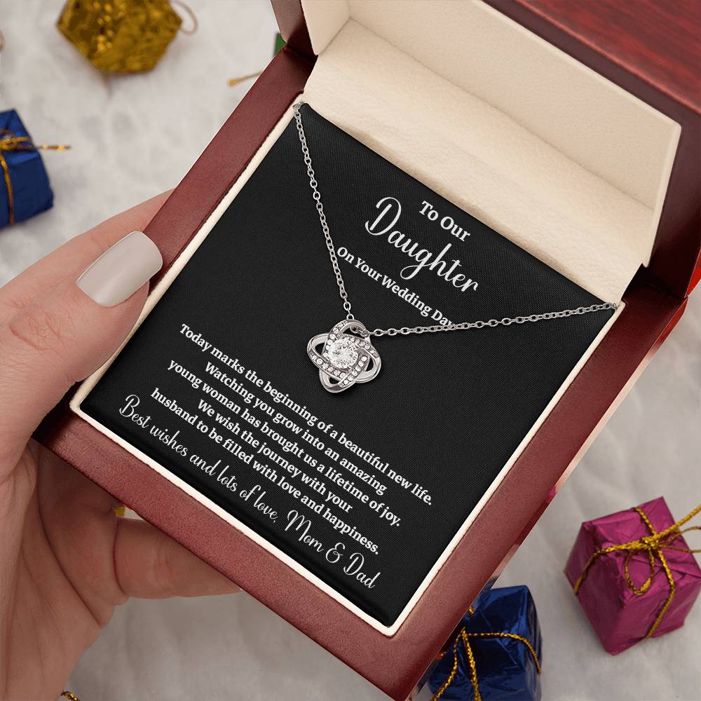 To Our Daughter On Your Wedding Day Heartfelt Wishes For A Beautiful New Life Gift From Your Mom And Dad Wedding Day Gift For Daughter New Life Celebration Jewelry Mother And Father Wedding Message Daughter's Wedding Day Jewelry Joyful Wedding Day Gift