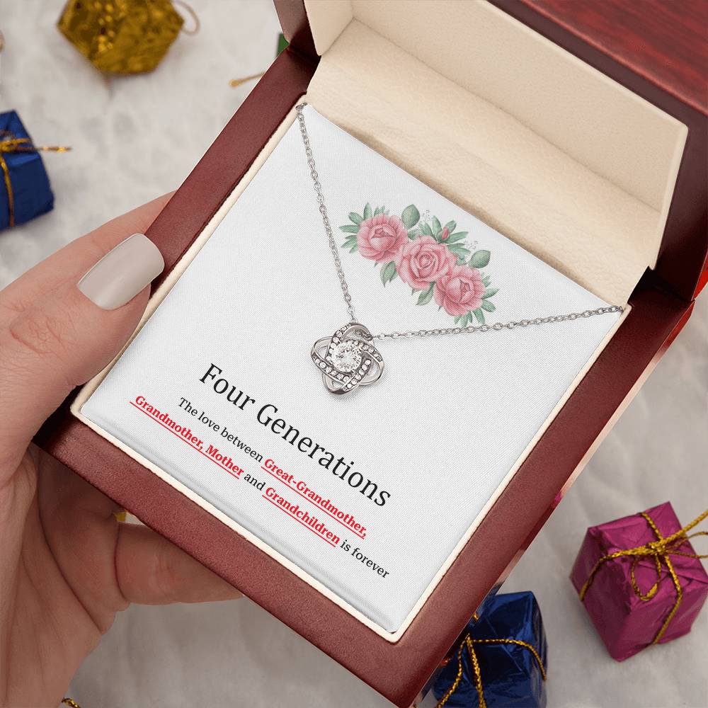 To Our Four Generations Four Generations Necklace Gift Great-grandmother Necklace Grandmother Necklace Mother Necklace Heartfelt Gift For Family Sentimental Jewelry For Generations Jewelry Gift For Great-grandmother Jewelry Gift For Mother