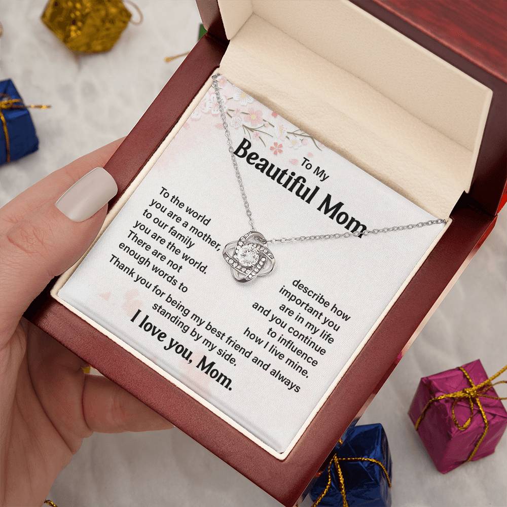Mother Necklace Gift from Daughter – with Message Card
