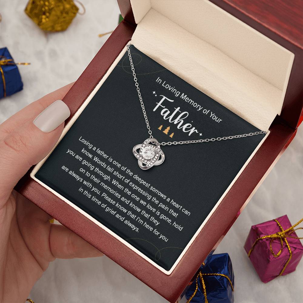 Holiday Memorial Necklace for Loss of Father Gift