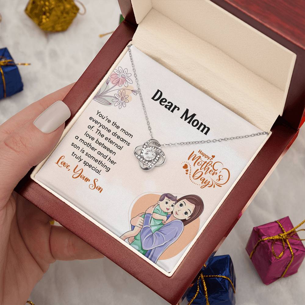 Dear Mom, Heartfelt Necklace For Love Loving Jewelry For Mother's Day Sentimental Necklace For Connection Loving Pendant For A Mother-son Bond Special Pendant Special Necklace Thoughtful Necklace For Love