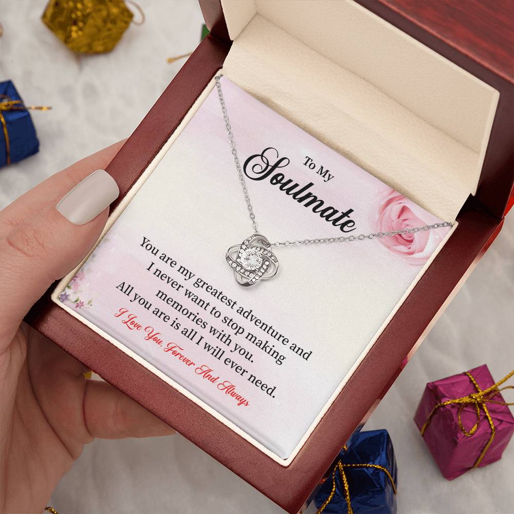 Soulmate Necklace Gift for Her with Message Card