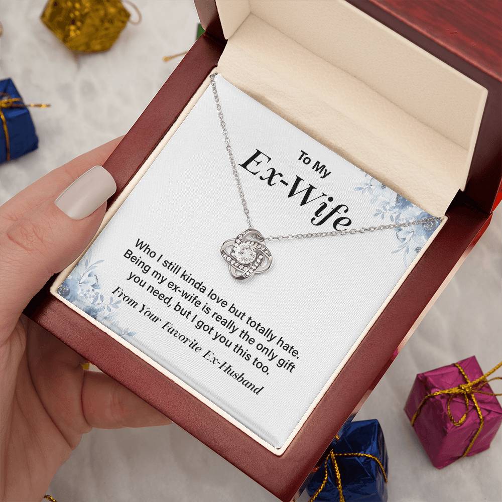 Funny Ex-Wife Necklace Gift with Message Card