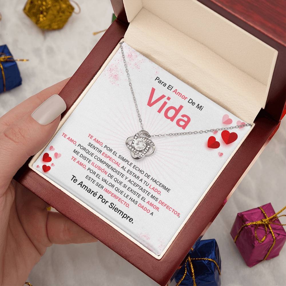 Love Knot Necklace for Soulmate with Spanish Card