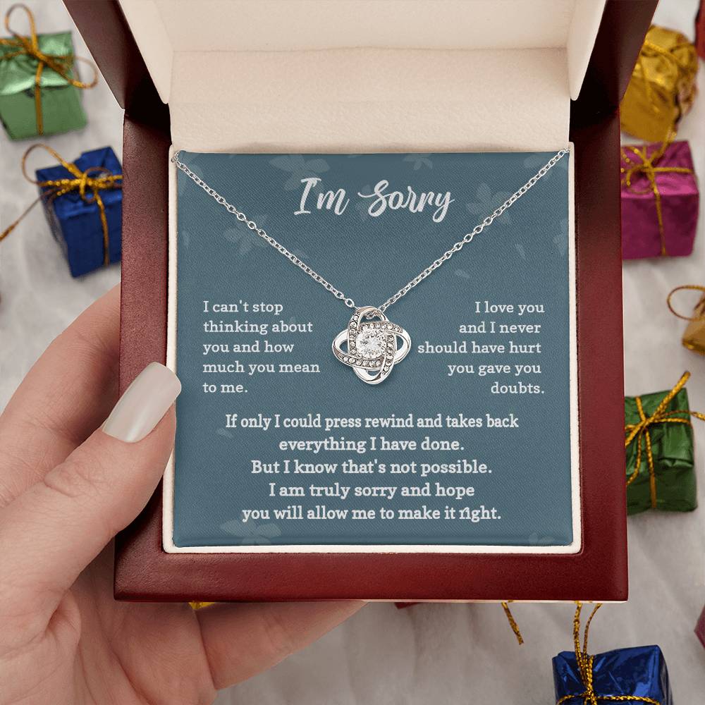 Apology Necklace Gift with I’m Sorry Message Card