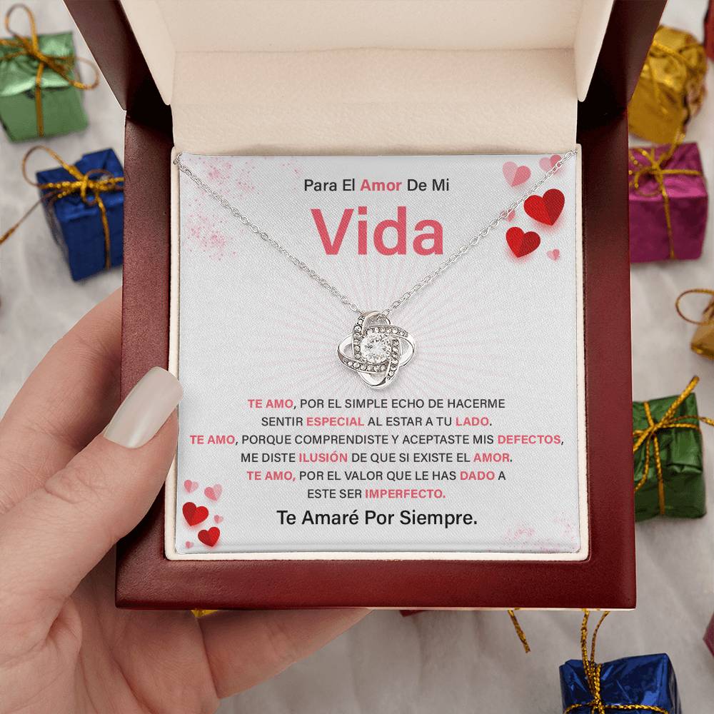 Love Knot Necklace for Soulmate with Spanish Card