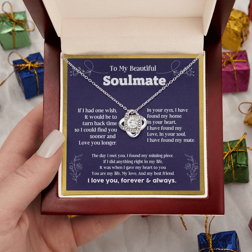 To my Soulmate If I Had a one wish it would be turn back Soulmate necklace for wife