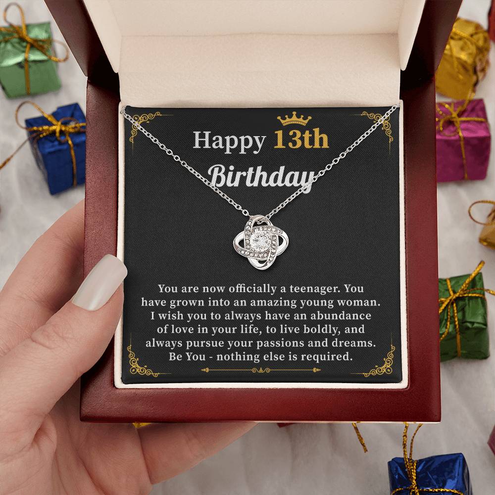 13th Birthday Necklace for Girl Gift from Mom or Dad