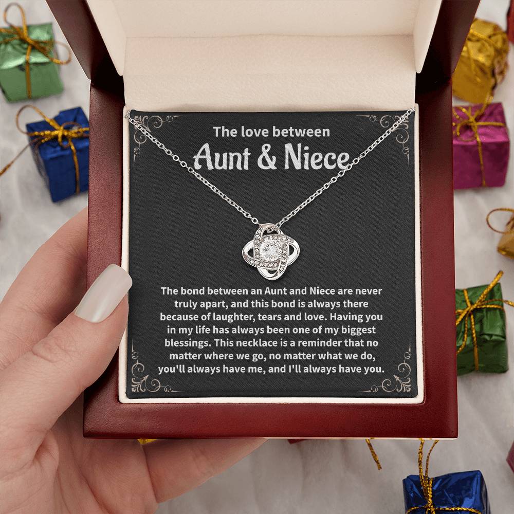 Aunt and Niece Necklace Meaningful Gift from Aunt to Niece with Forever Love Pendant and Message Card