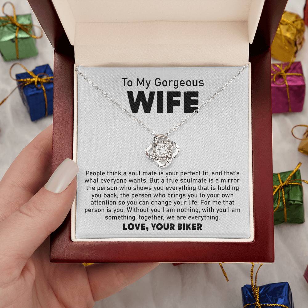Biker Husband Gift for Wife Necklace With Message Card