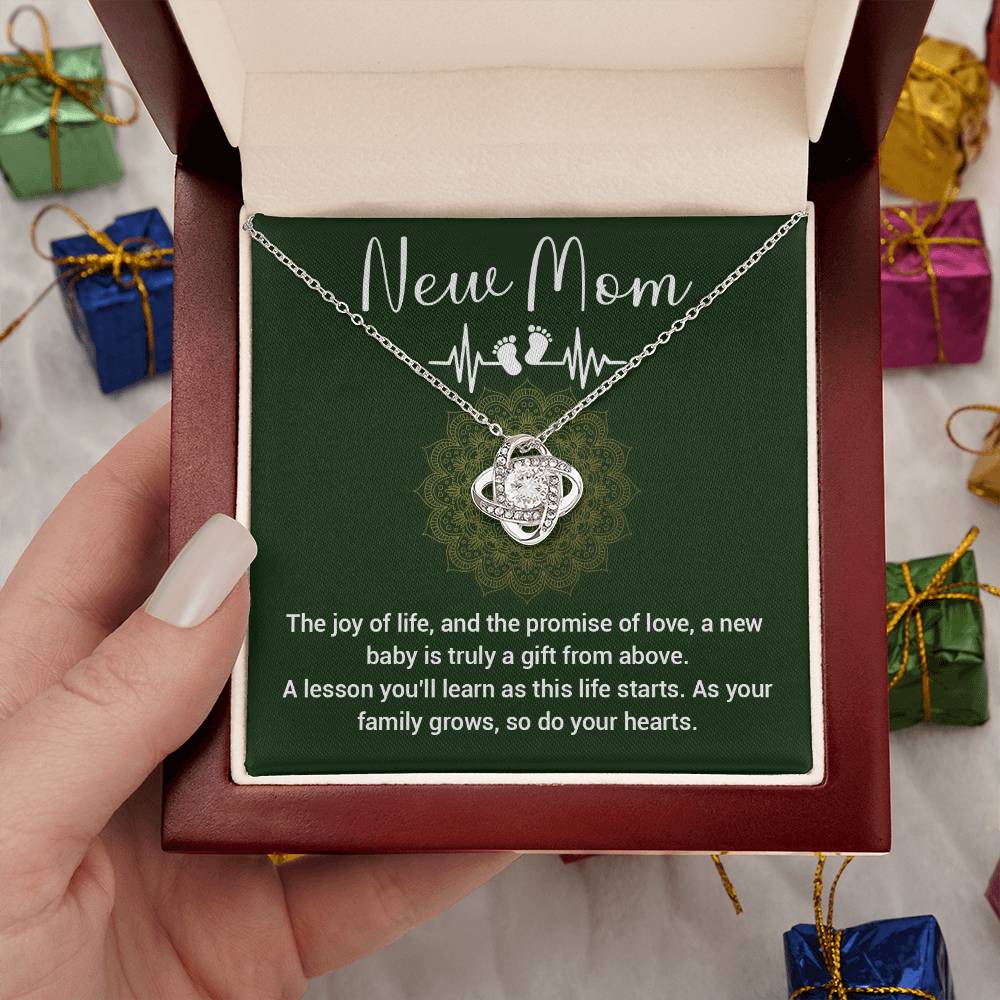 New Mom Gift Necklace – First Time Mom Jewelry with Card