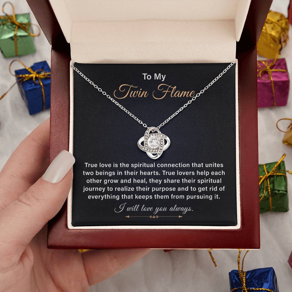 Twin Flame Necklace Gift for Soulmate With Message Card