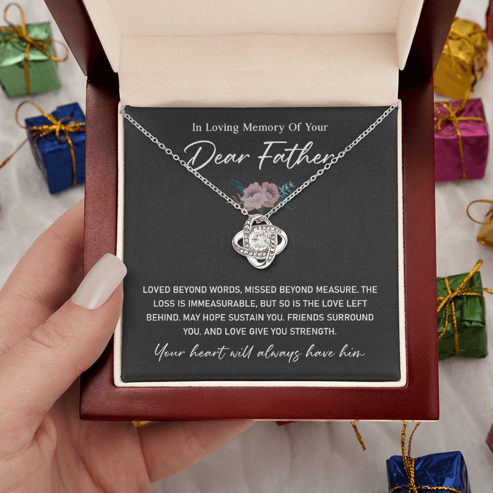 Sympathy Necklace for Loss of Father with Gift Card