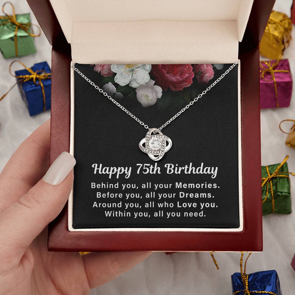 75th Birthday Necklace for Her Gift from Family