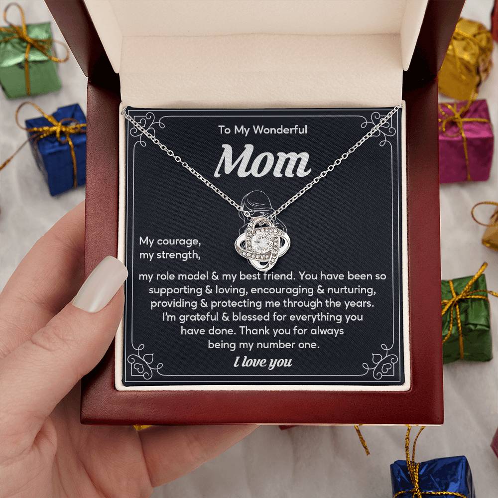 To My Wonderful Mom, Wonderful Mom Pendant Heartfelt Necklace For Her Sweet Pendant Thank You Gift For Support To My Best Friend Mom Jewelry Special Pendant For A Supportive Mom Sentimental Jewelry Thoughtful Necklace