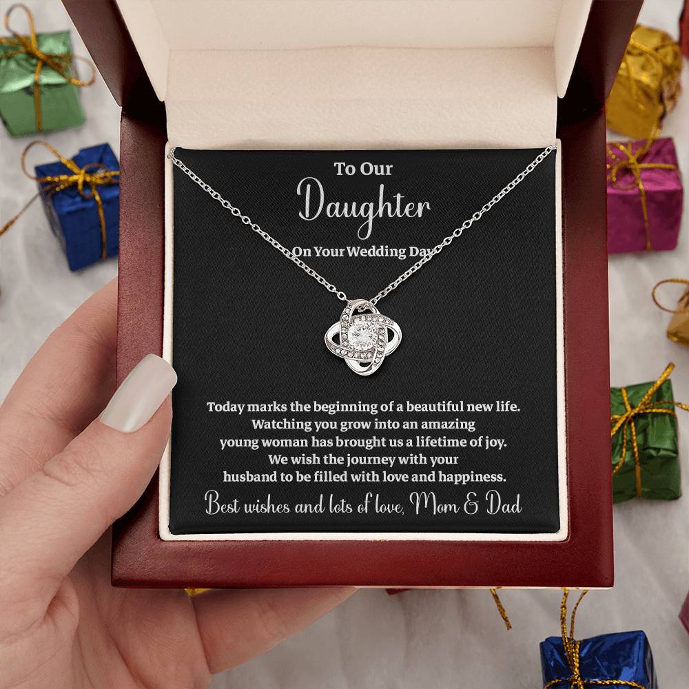 To Our Daughter On Your Wedding Day Heartfelt Wishes For A Beautiful New Life Gift From Your Mom And Dad Wedding Day Gift For Daughter New Life Celebration Jewelry Mother And Father Wedding Message Daughter's Wedding Day Jewelry Joyful Wedding Day Gift