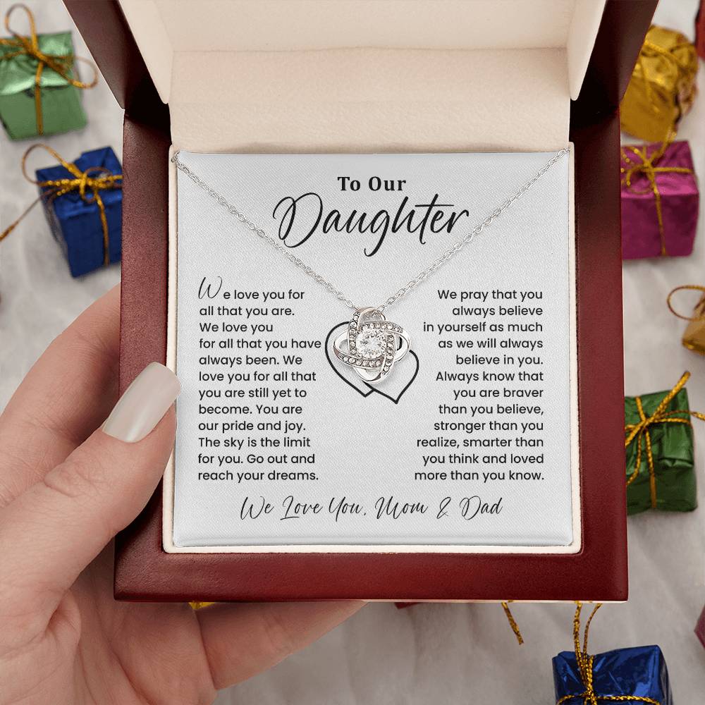 To Our Daughter Heartfelt Jewelry For Daughter Gift From Your Mom And Dad Proud Parent Gift Caring Gift For Daughter Supportive Necklace For Daughter Believe In Yourself Jewelry Daughter's Dreams Jewelry Unique Gift For Daughter Special Bond Necklace