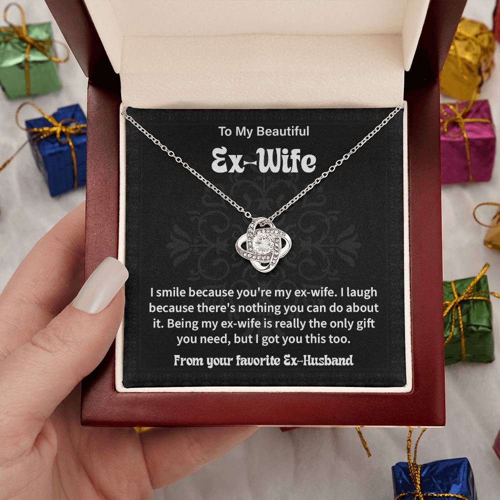 Funny Ex Wife Gift – Necklace with Message Card & Box