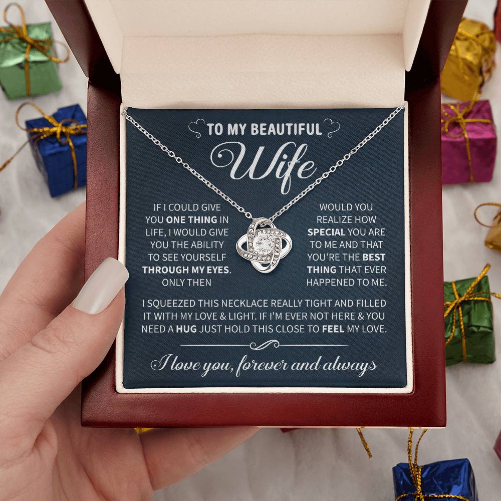 To My Beautiful Wife Necklace - Anniversary, Birthday & Valentine’s Gift