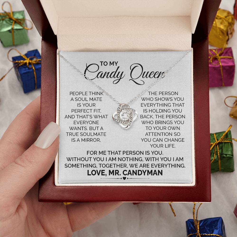 Soulmate Necklace for Candy Queen Wife With Message Card