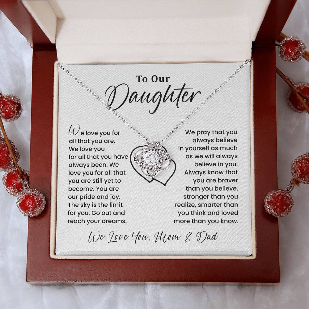 To Our Daughter Heartfelt Jewelry For Daughter Gift From Your Mom And Dad Proud Parent Gift Caring Gift For Daughter Supportive Necklace For Daughter Believe In Yourself Jewelry Daughter's Dreams Jewelry Unique Gift For Daughter Special Bond Necklace