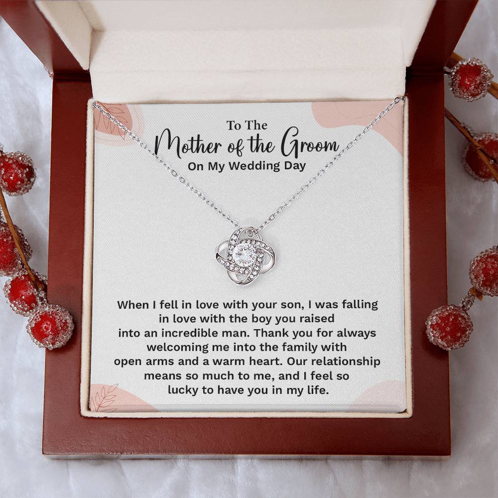 To the Groom's Mother on My Wedding Day Groom’s mother wedding gift Wedding necklace for mother-in-law Heartfelt message for groom’s mom Special gift for groom’s mom Necklace gift for groom’s mother on wedding day Meaningful gift for groom’s mother