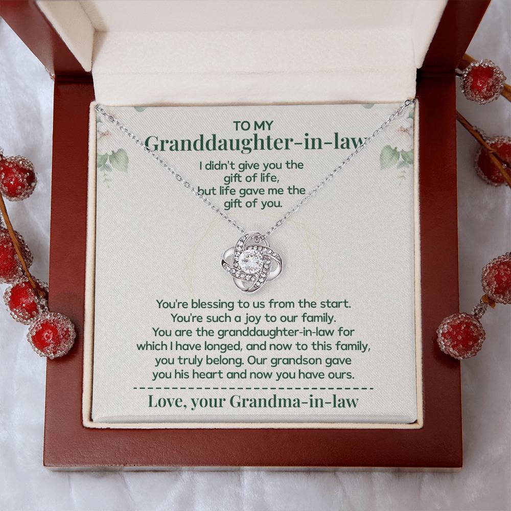 To My Granddaughter-in-law - Necklace Gift Family Is Made From Love, Not Genes Thank You For Making My Grandson Feel Complete Heartfelt Jewelry To Celebrate Our Family Bond Heartfelt Jewelry For Granddaughter-in-law Love And Family Necklace Gift