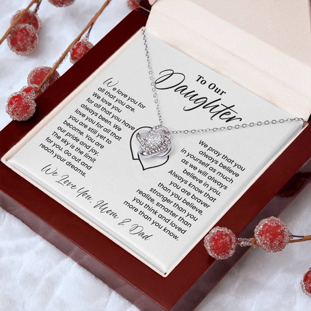 To Our Daughter Heartfelt Jewelry For Daughter Gift From Your Mom And Dad Proud Parent Gift Caring Gift For Daughter Supportive Necklace For Daughter Believe In Yourself Jewelry Daughter's Dreams Jewelry Unique Gift For Daughter Special Bond Necklace