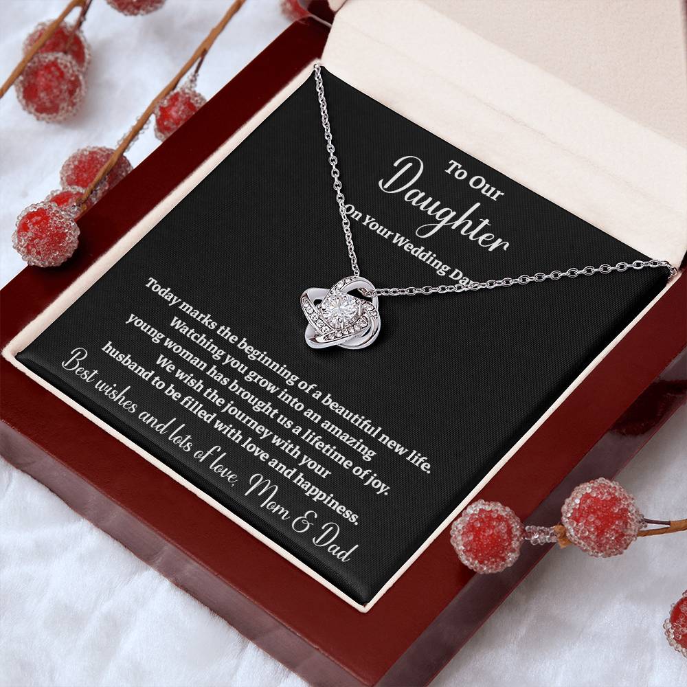 To Our Daughter On Your Wedding Day Heartfelt Wishes For A Beautiful New Life Gift From Your Mom And Dad Wedding Day Gift For Daughter New Life Celebration Jewelry Mother And Father Wedding Message Daughter's Wedding Day Jewelry Joyful Wedding Day Gift