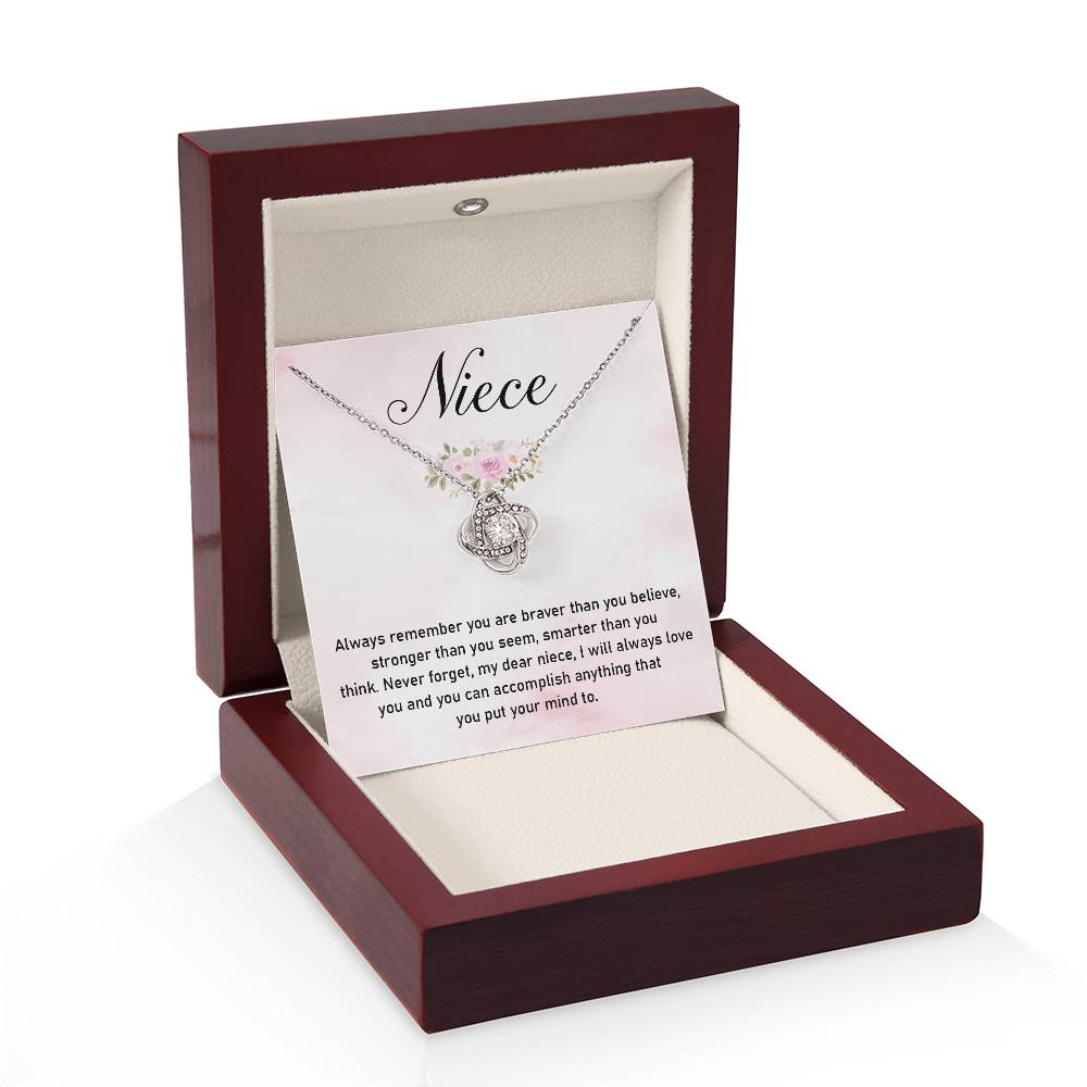 Inspirational Niece Necklace Gift – Encouragement Message Card