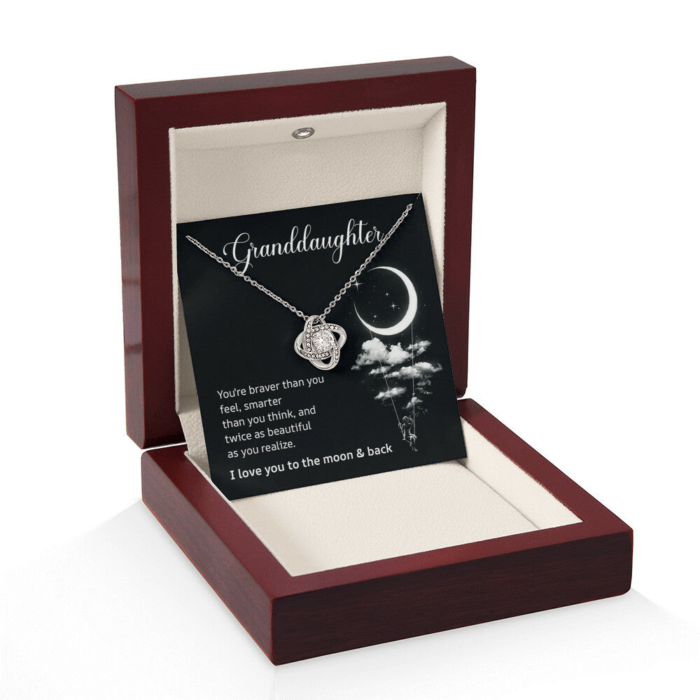 Granddaughter Necklace Gift – I Love You to the Moon & Back Card