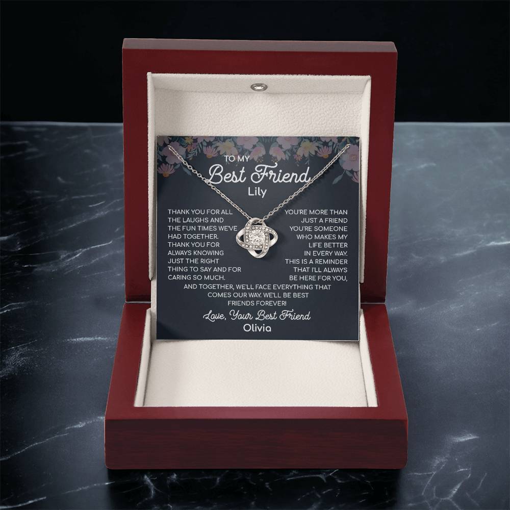 To My Best Friend, A Bond Like No Other Necklace Heart's Delight Necklace Thankful For Our Memories Together Gift Necklace Of Heartfelt Appreciation Necklace Of Unconditional Friendship Best Friends Forever Jewelry Heartfelt Message With Necklace