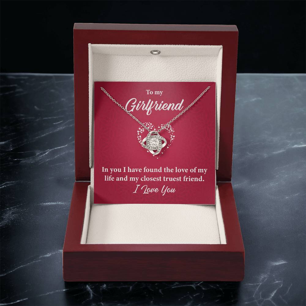 Girlfriend Necklace Gift with Romantic Message Card